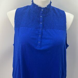 Torrid smocked neckline royal blue sleeveless top 3X